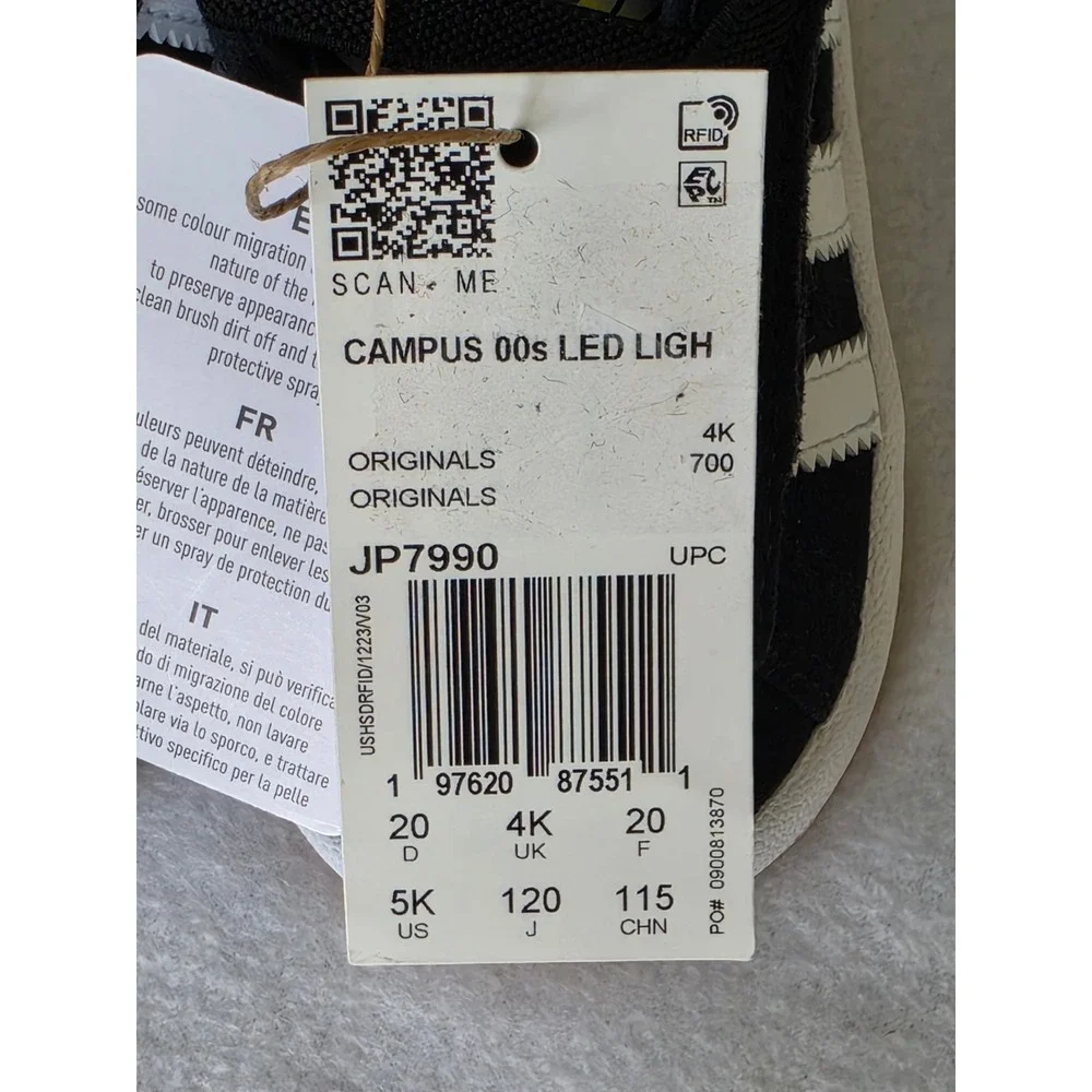 Adidas Originals Campus 00s LED‎ Light Mickey Mouse Black Red Toddler Shoes 5K